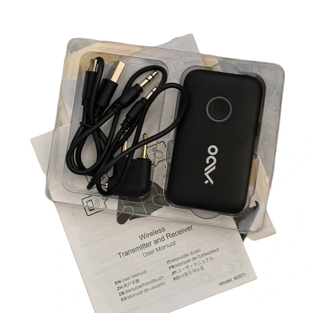 Bluetooth 5.3 Transmitter Receiver for TV/Airplane to 2 Headphones (047)